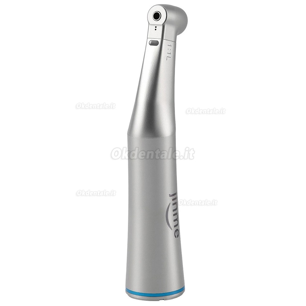 Manipolo contrangolo dentale Jinme W11L 1:1 con fibra ottica e canale interno